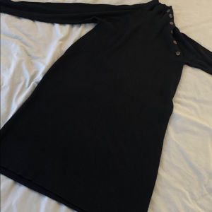 Isabel maternity ribbed black sweater dress